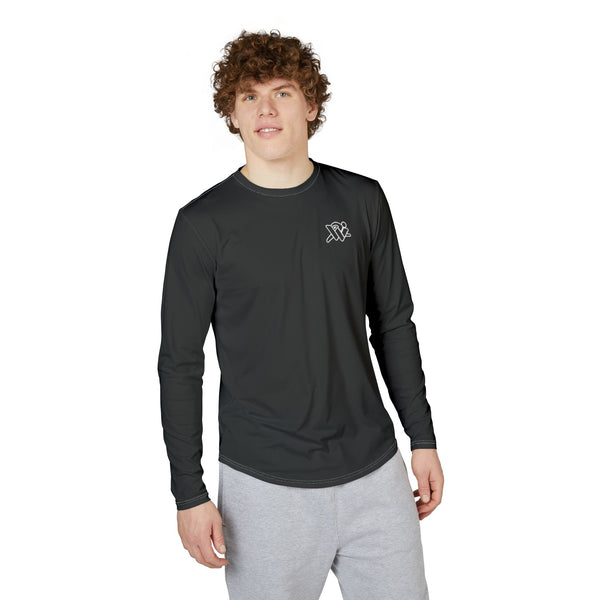 Men's UV Protection Long Sleeve Shirt - Minimal Logo Performance Sun Shirt