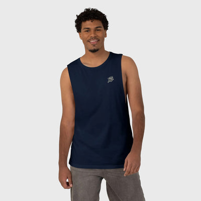 Barnard Logo Tank Top — Minimalist Chest Emblem Muscle Tee