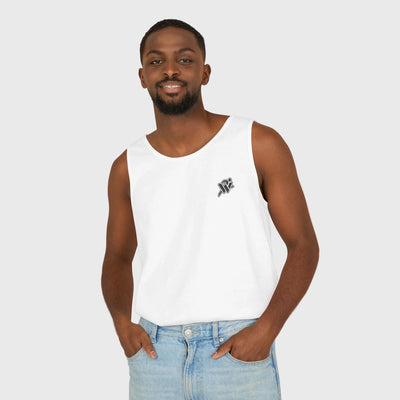 Minimalist Wave Logo Tank Top — Small Chest Emblem Cotton Tank