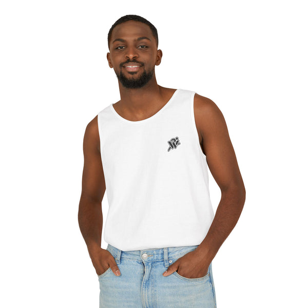 Minimalist Wave Logo Tank Top — Small Chest Emblem Cotton Tank