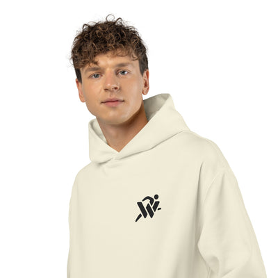Minimal White Hoodie with Small Abstract Logo - Relaxed Casual Streetwear