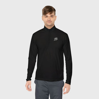 Quarter-Zip Pullover — Minimalist Small Chest Logo Casual Pullover