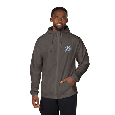 Windbreaker Jacket — Minimal Nautical Rope Logo, Lightweight Hooded Outerwear
