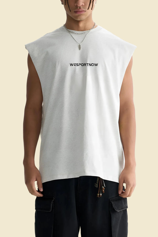 Raw Edge Cotton Tank Top