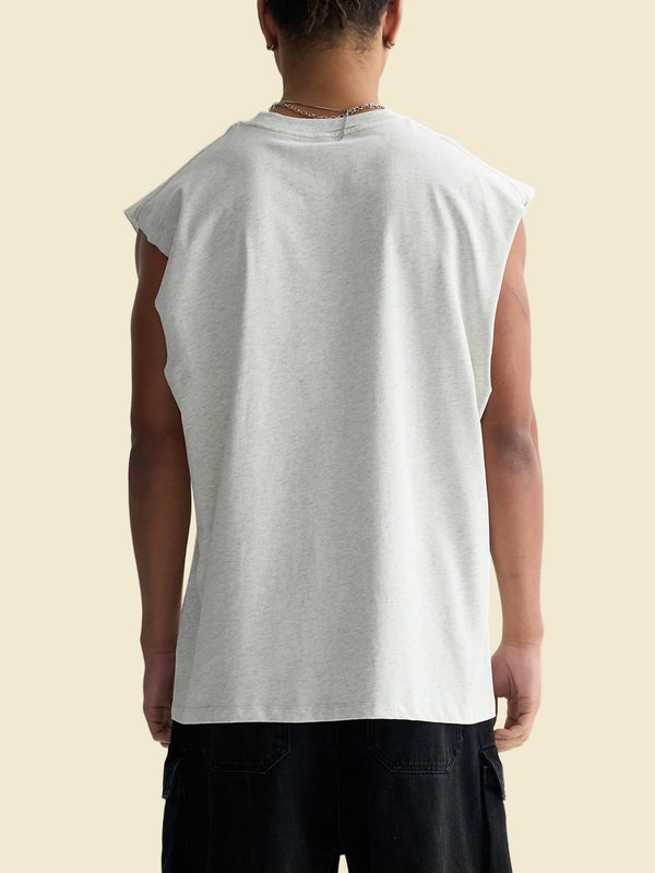 Raw Edge Cotton Tank Top